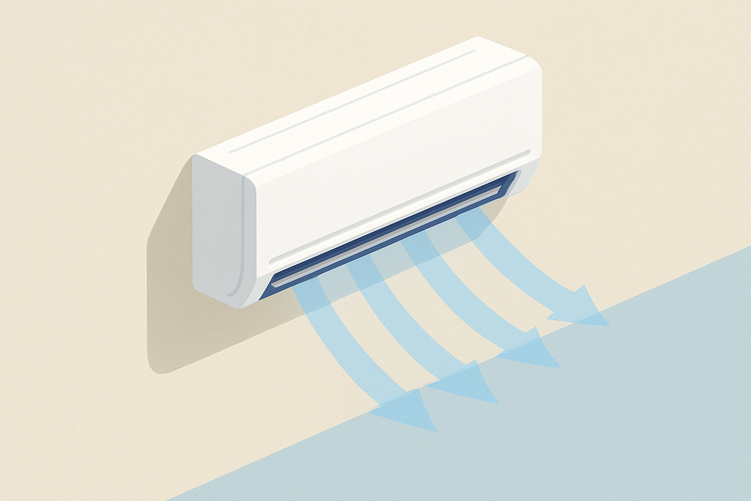 エアコンから風が出ているイメージ図