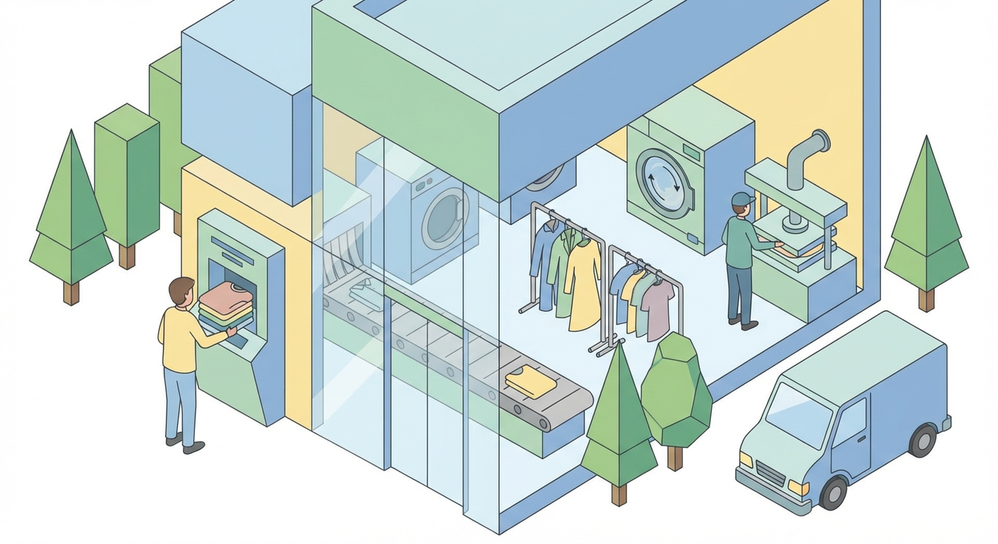 クリーニング店に衣類を預けるイメージ