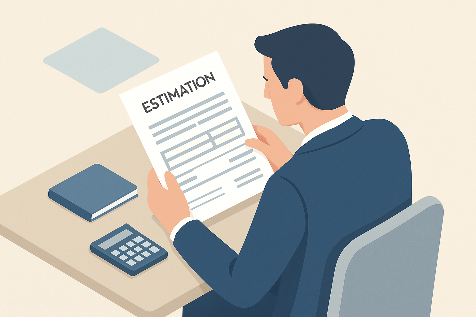 見積書を確認しているイメージ