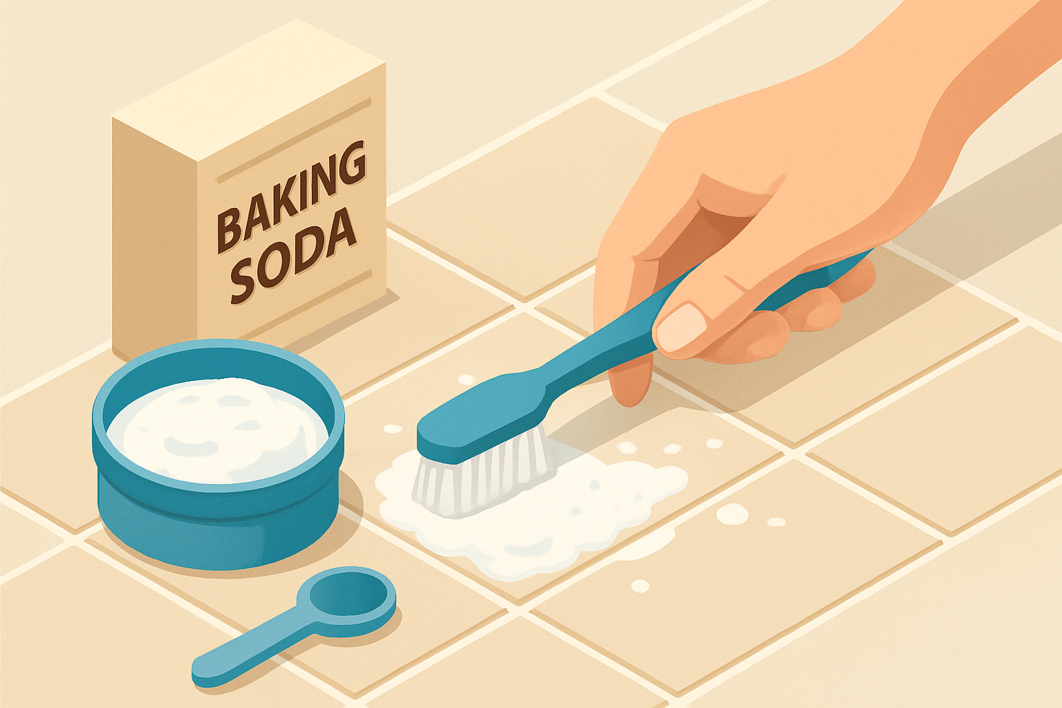重曹ペーストで掃除しているイメージ