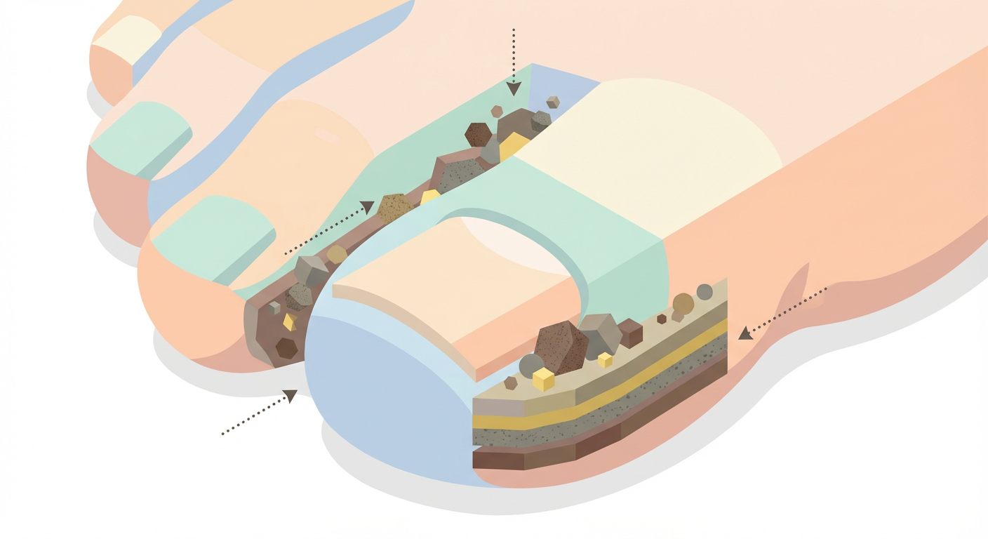 足の爪まわりの汚れ・爪垢のイメージイラスト