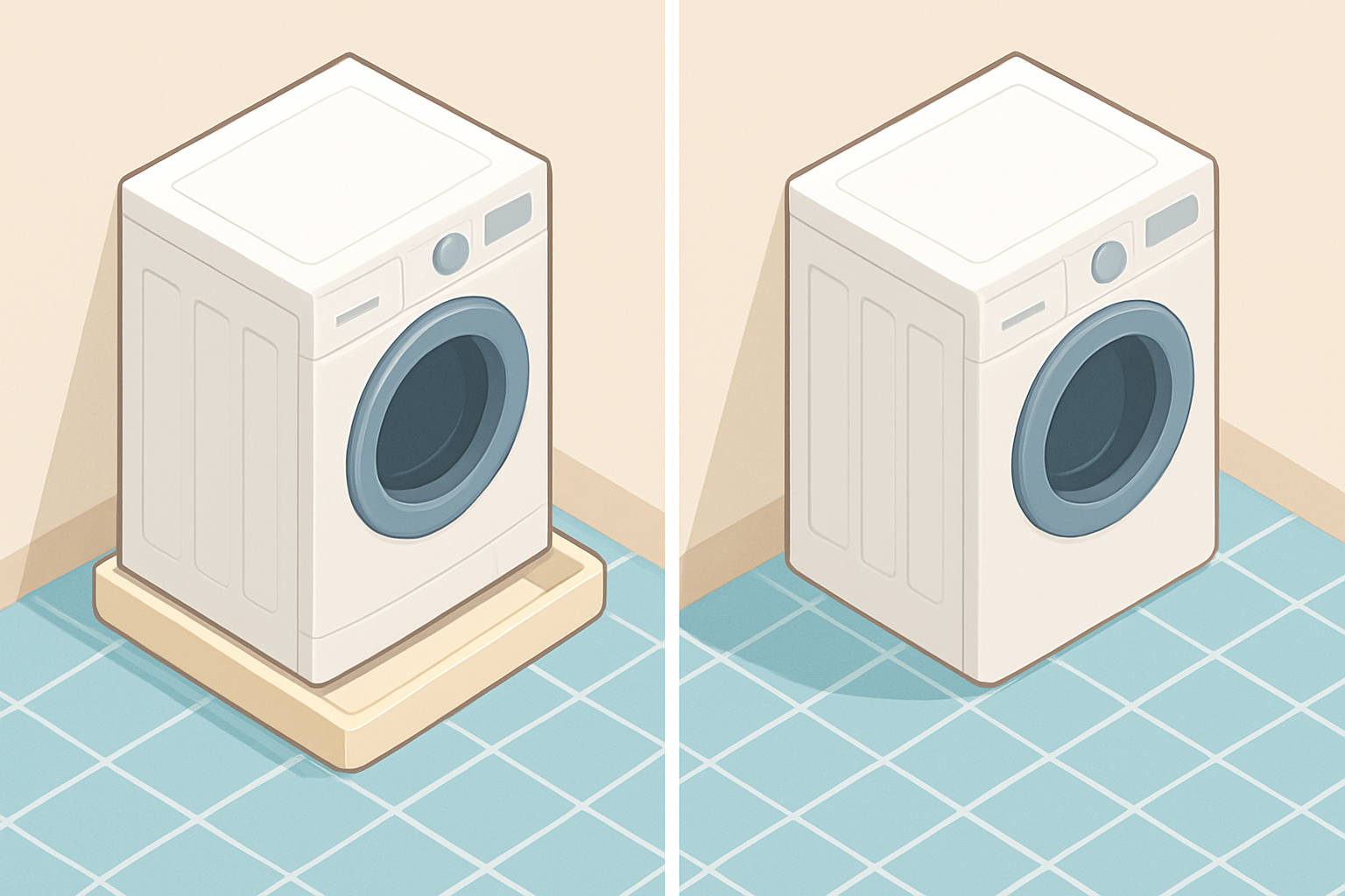 防水パンあり・なしの比較イメージ