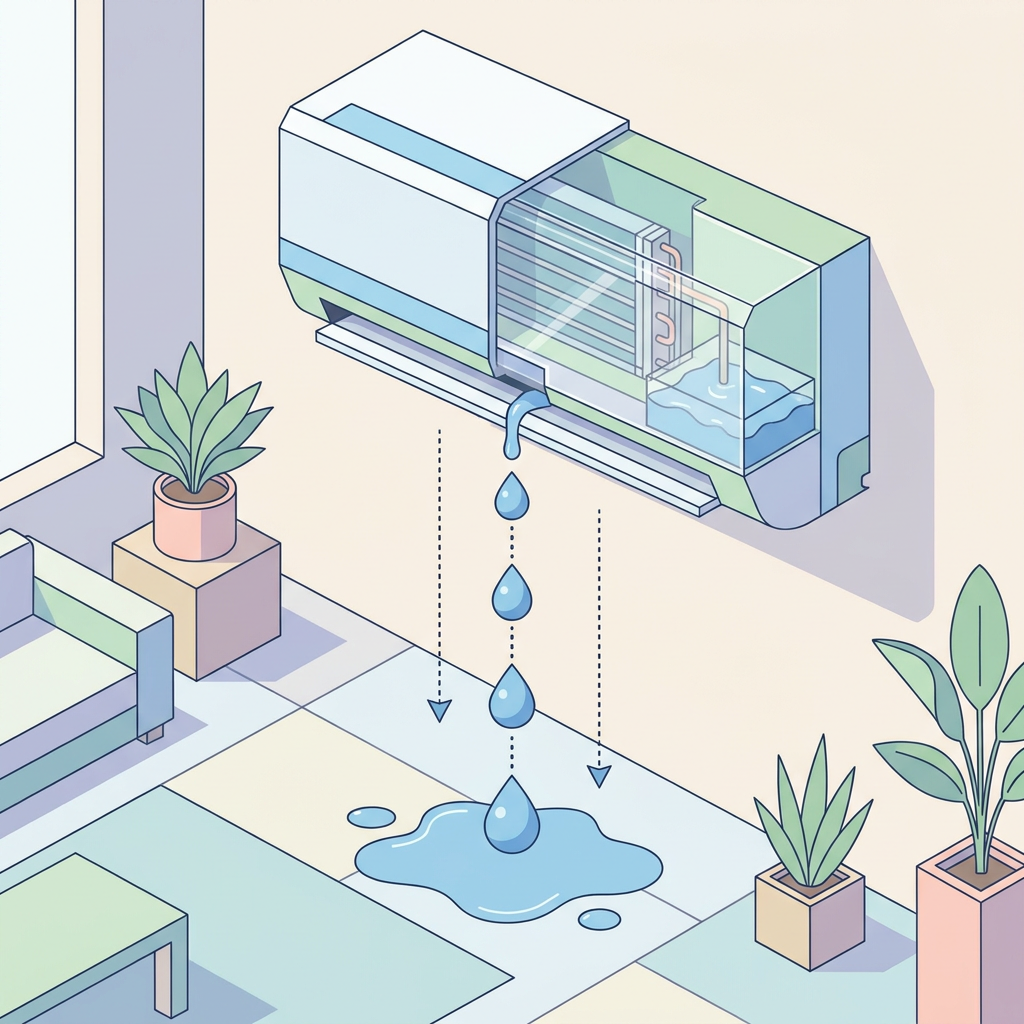 エアコンから水滴が落ちている様子のイメージ