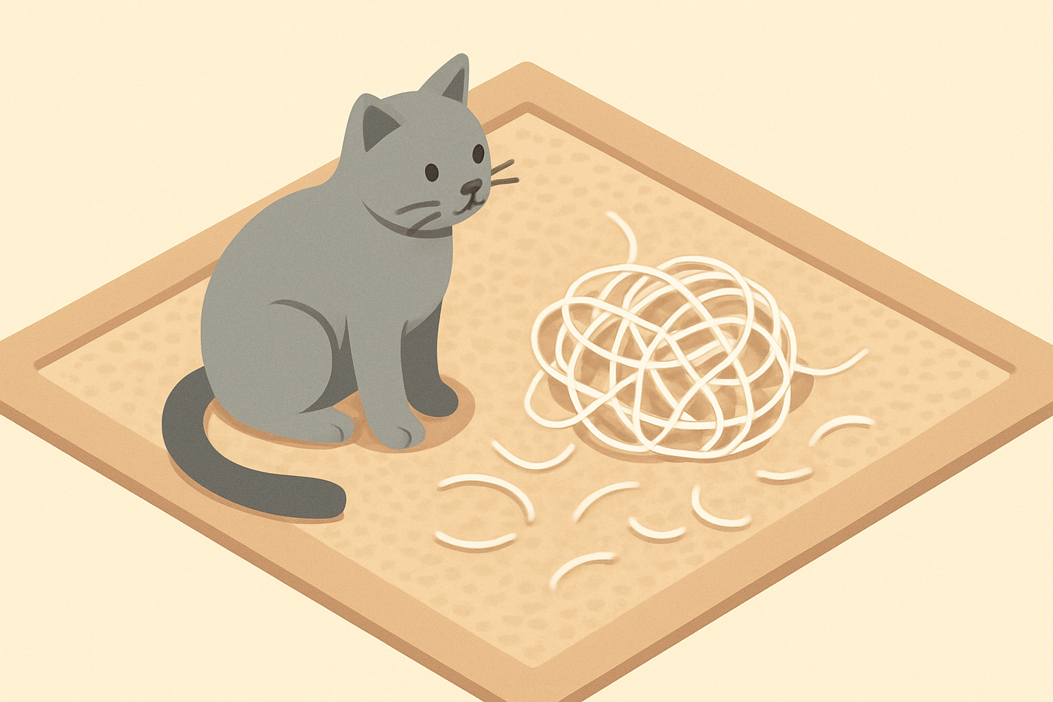 カーペットの上に猫の毛が絡んでいる様子のイメージ
